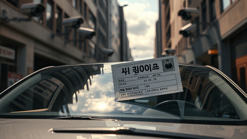 불법주차 과태료 및 부과 기준 (realistic 스타일)