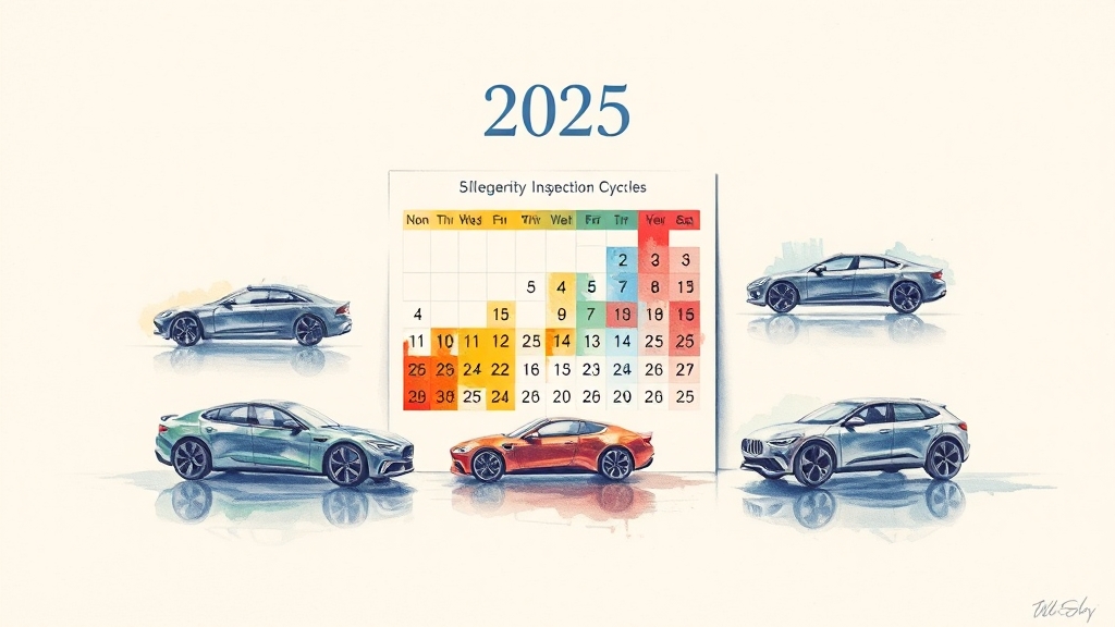 2025년 검사 주기 및 대상 차량 (watercolor 스타일)