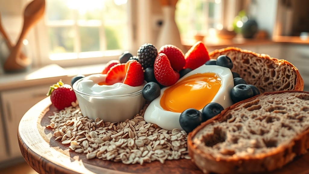 건강한 아침 식단: 혈당 조절부터 내장지방 감소까지 4 혈당 조절, 아침 식사 선택이 중요! (realistic 스타일)