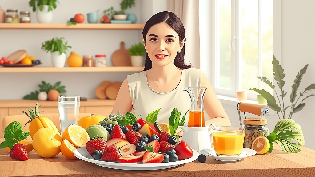 건강한 아침 식단: 혈당 조절부터 내장지방 감소까지 7 아침 식사 거르기, 건강에 어떤 영향? (illustration 스타일)