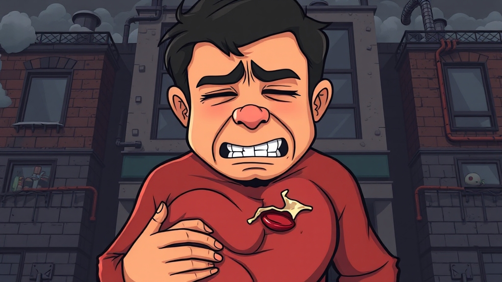 급체 시 나타나는 증상들 (cartoon 스타일)