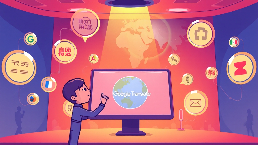 구글 번역 AI vs 파파고 vs 갤럭시 AI: 최고의 번역기는? 2 구글 번역 AI, 핵심 기능은? (cartoon 스타일)