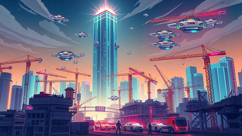 2024-2025 한국 경제 전망: 성장률, 회복 요인, 산업별 분석 (50자) 6 산업별 전망: 수출, 건설, AI (cartoon 스타일)